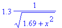 1.3*1/(sqrt(1.69+x^2))