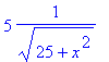 5*1/(sqrt(25+x^2))