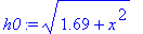 h0 := sqrt(1.69+x^2)