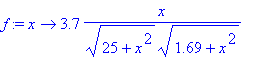 f := proc (x) options operator, arrow; 3.7/(25+x^2)...