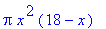 Pi*x^2*(18-x)