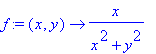 f := proc (x, y) options operator, arrow; x/(x^2+y^...